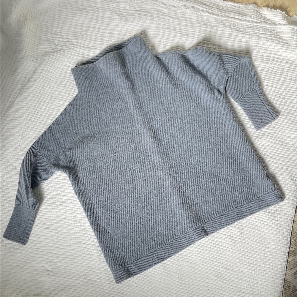 Free People Soft Blue Mock Neck Sweater - Relaxed Fit
